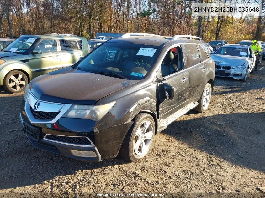 2011 Acura Mdx VIN: 2HNYD2H25BH535648 Lot: 40753713