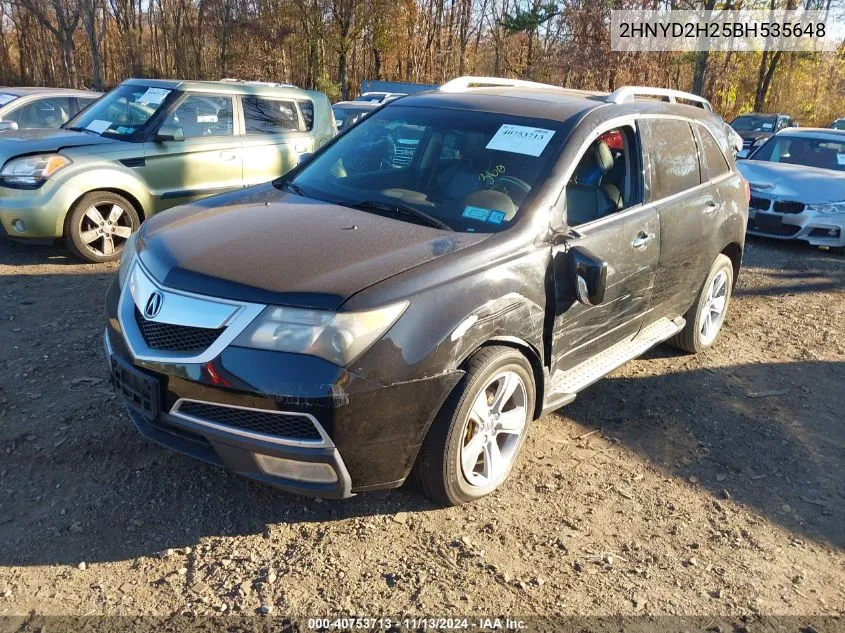 2011 Acura Mdx VIN: 2HNYD2H25BH535648 Lot: 40753713