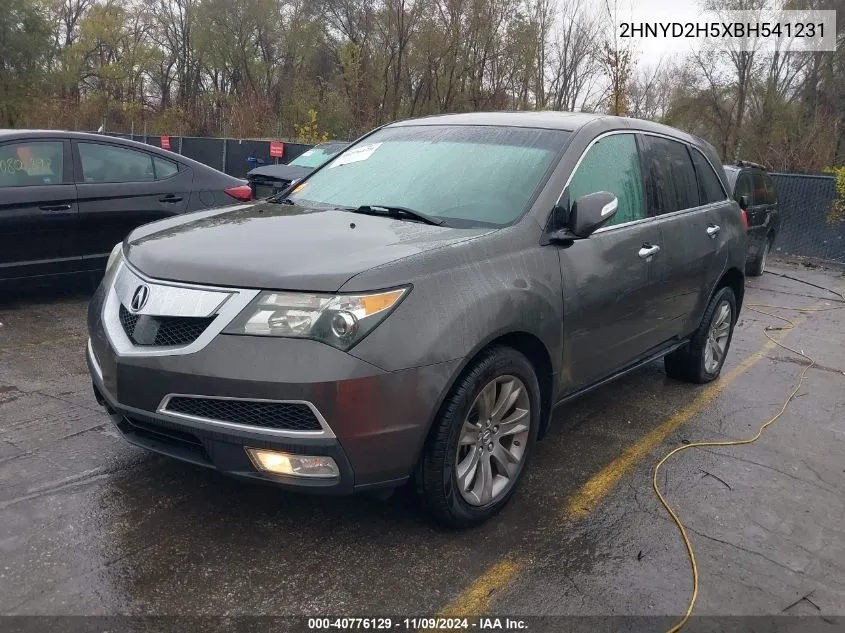 2011 Acura Mdx Advance Package VIN: 2HNYD2H5XBH541231 Lot: 40776129