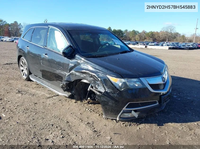 2011 Acura Mdx Advance Package VIN: 2HNYD2H57BH545883 Lot: 40817604