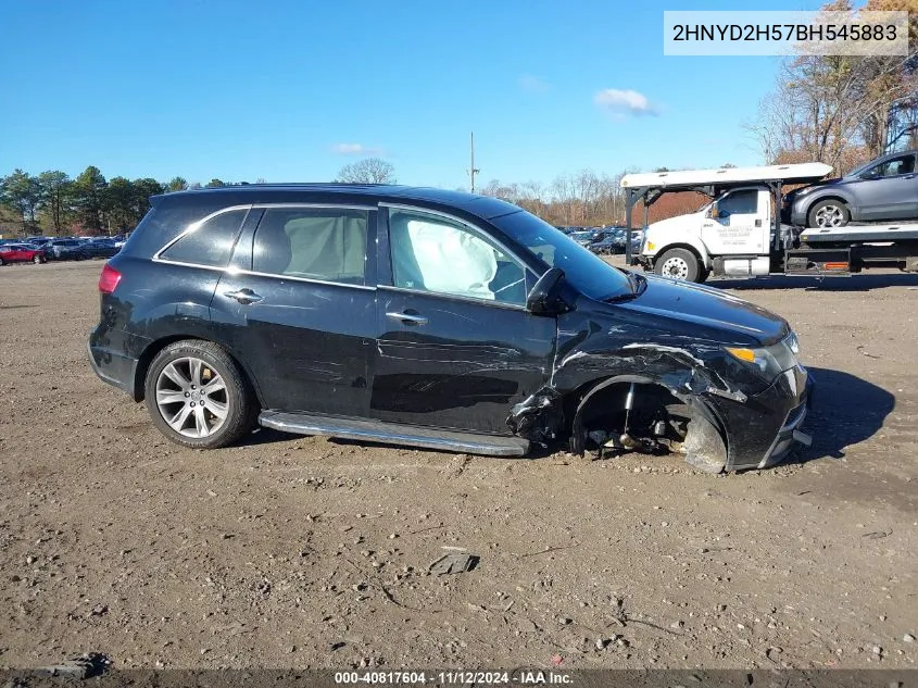 2011 Acura Mdx Advance Package VIN: 2HNYD2H57BH545883 Lot: 40817604