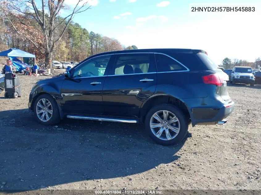 2011 Acura Mdx Advance Package VIN: 2HNYD2H57BH545883 Lot: 40817604