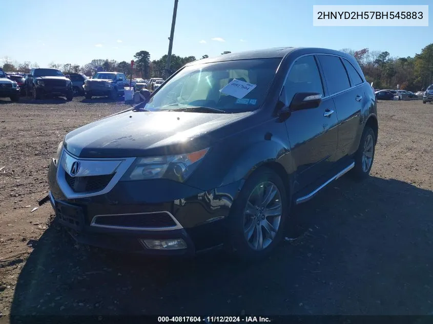 2011 Acura Mdx Advance Package VIN: 2HNYD2H57BH545883 Lot: 40817604