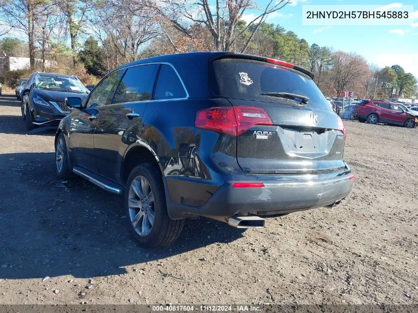 2011 Acura Mdx Advance Package VIN: 2HNYD2H57BH545883 Lot: 40817604