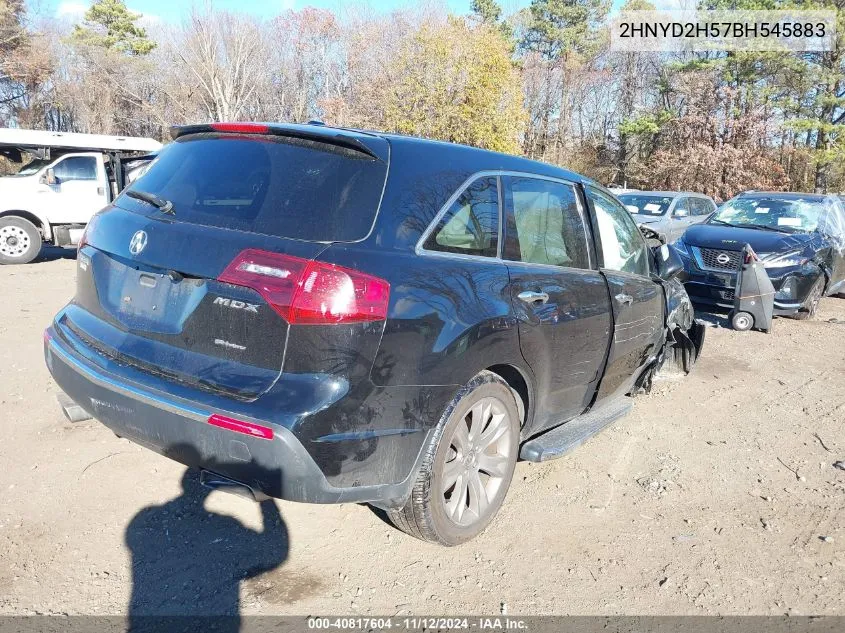 2011 Acura Mdx Advance Package VIN: 2HNYD2H57BH545883 Lot: 40817604