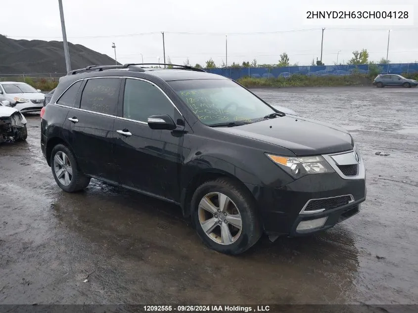 2012 Acura Mdx VIN: 2HNYD2H63CH004128 Lot: 12092555