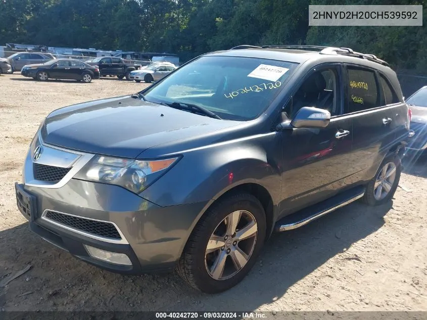 2012 Acura Mdx VIN: 2HNYD2H20CH539592 Lot: 40242720