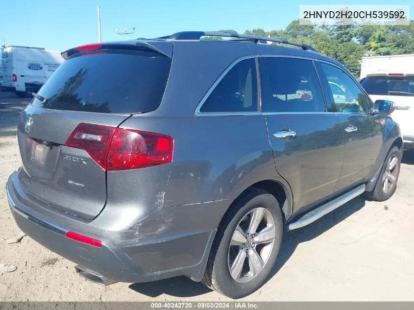 2012 Acura Mdx VIN: 2HNYD2H20CH539592 Lot: 40242720