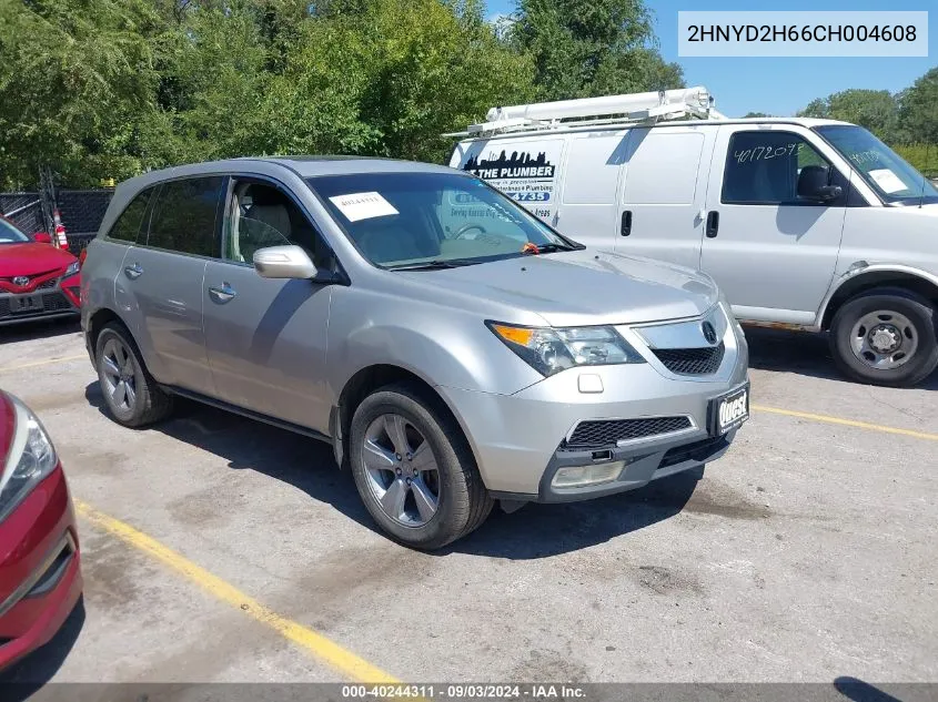 2012 Acura Mdx Advance Package VIN: 2HNYD2H66CH004608 Lot: 40244311