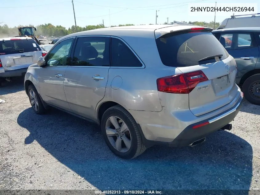 2012 Acura Mdx Technology Package VIN: 2HNYD2H44CH526944 Lot: 40252313