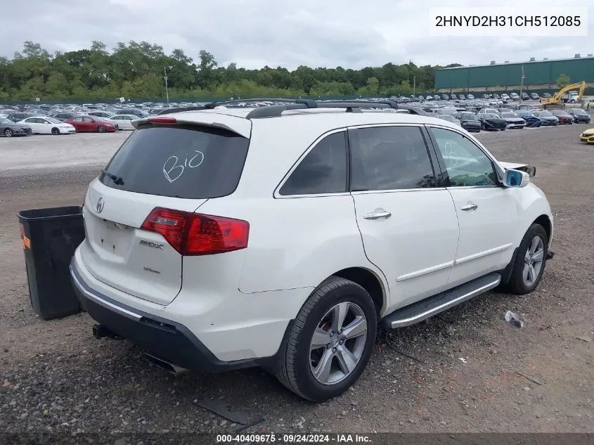 2012 Acura Mdx Technology Package VIN: 2HNYD2H31CH512085 Lot: 40409675