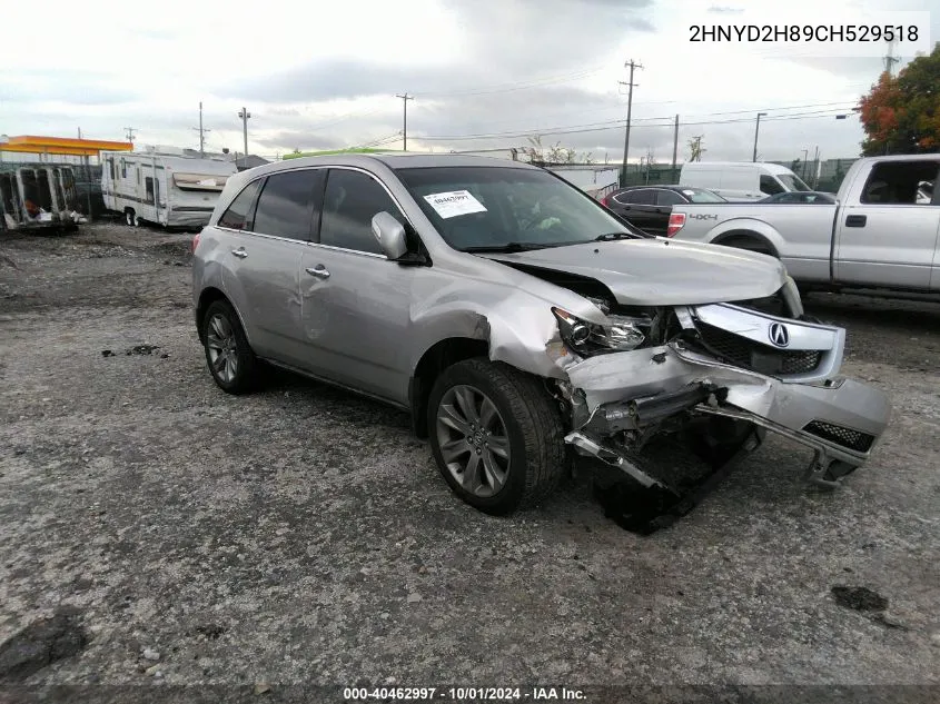 2012 Acura Mdx Advance VIN: 2HNYD2H89CH529518 Lot: 40462997