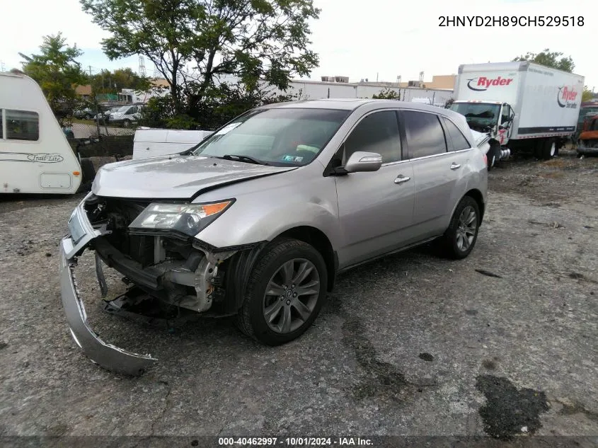 2012 Acura Mdx Advance VIN: 2HNYD2H89CH529518 Lot: 40462997