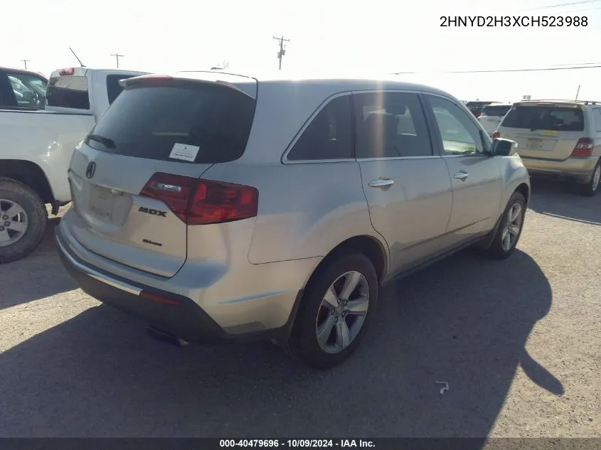 2012 Acura Mdx Technology Package VIN: 2HNYD2H3XCH523988 Lot: 40479696