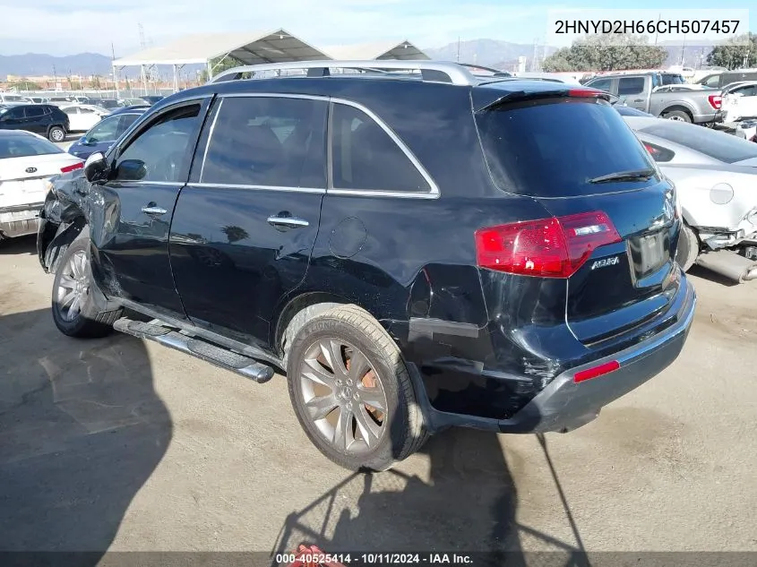 2012 Acura Mdx Advance Package VIN: 2HNYD2H66CH507457 Lot: 40525414