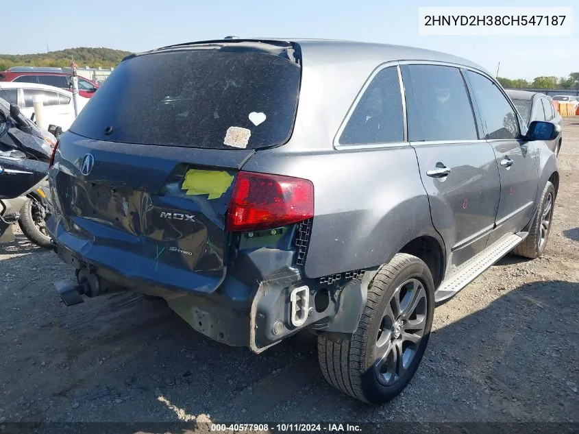 2012 Acura Mdx Technology Package VIN: 2HNYD2H38CH547187 Lot: 40577908