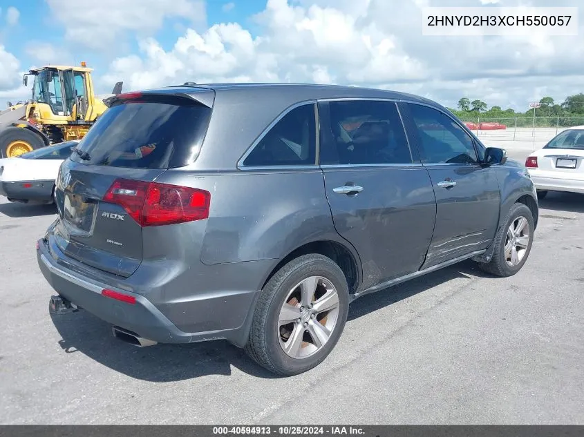 2012 Acura Mdx Technology Package VIN: 2HNYD2H3XCH550057 Lot: 40594913