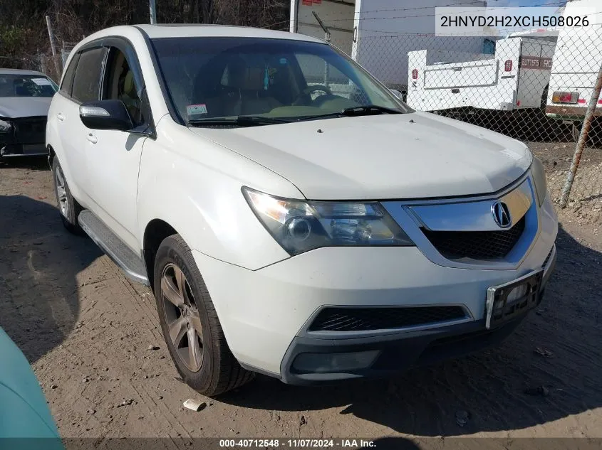 2012 Acura Mdx VIN: 2HNYD2H2XCH508026 Lot: 40712548