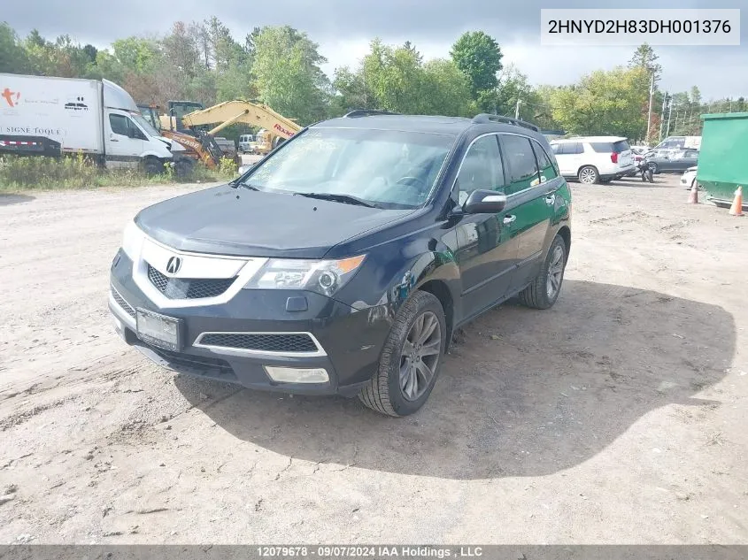 2013 Acura Mdx VIN: 2HNYD2H83DH001376 Lot: 12079678