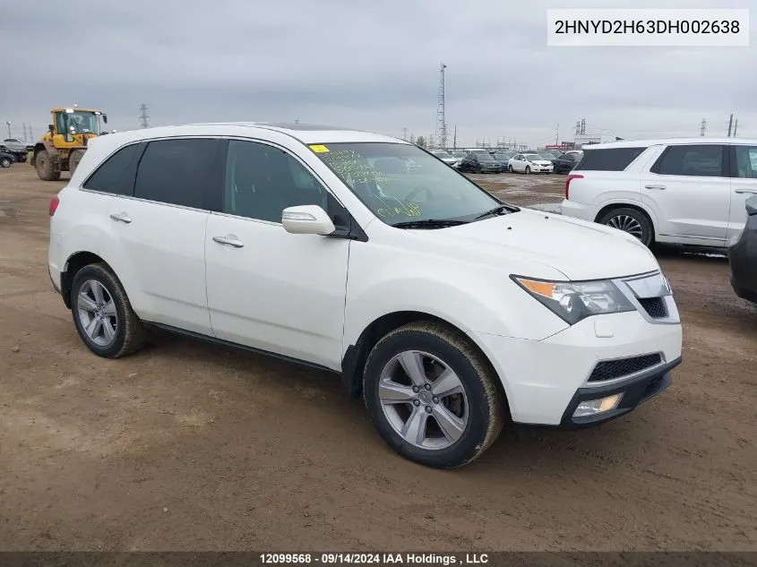 2013 Acura Mdx VIN: 2HNYD2H63DH002638 Lot: 12099568