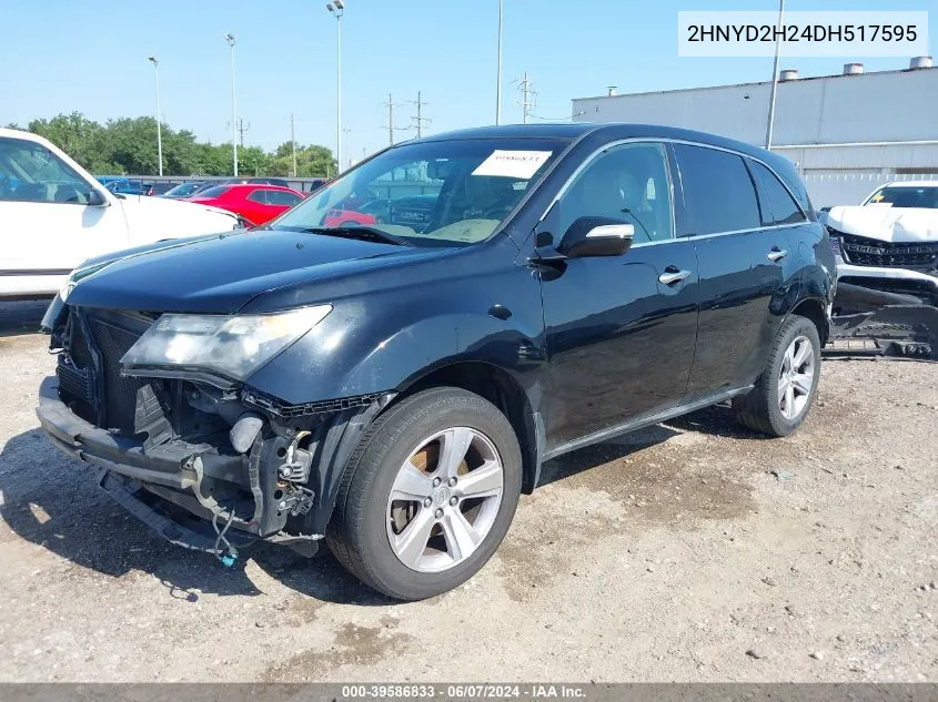 2013 Acura Mdx VIN: 2HNYD2H24DH517595 Lot: 39586833