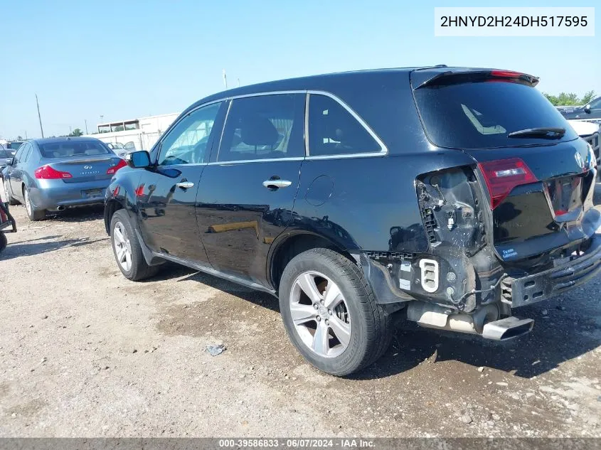 2013 Acura Mdx VIN: 2HNYD2H24DH517595 Lot: 39586833