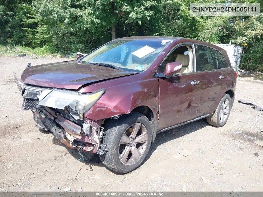 2013 Acura Mdx VIN: 2HNYD2H24DH505141 Lot: 40148991