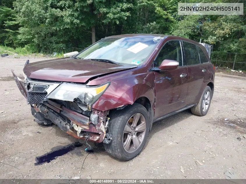 2013 Acura Mdx VIN: 2HNYD2H24DH505141 Lot: 40148991