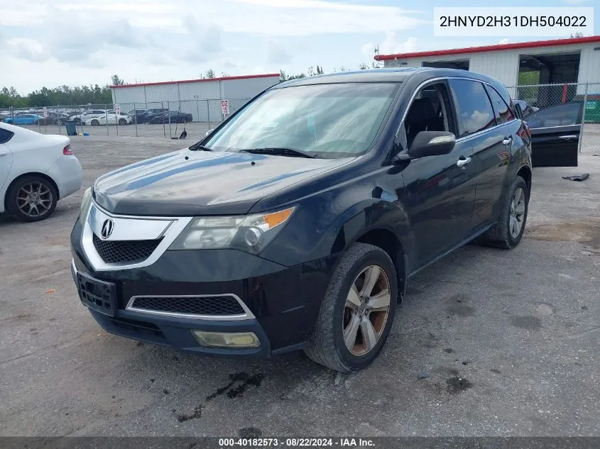 2013 Acura Mdx Technology Package VIN: 2HNYD2H31DH504022 Lot: 40182573