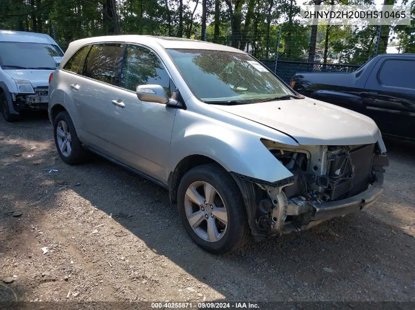 2013 Acura Mdx VIN: 2HNYD2H20DH510465 Lot: 40255871