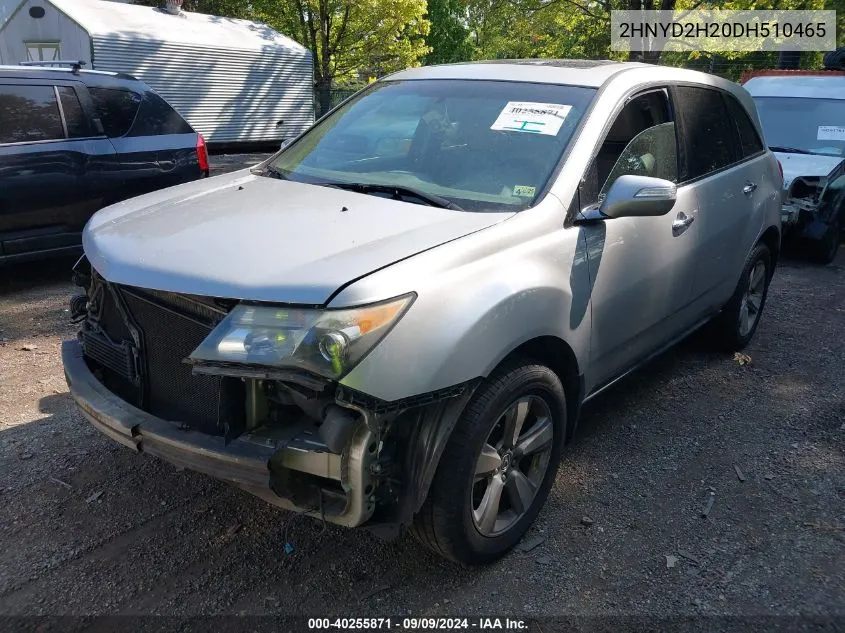 2013 Acura Mdx VIN: 2HNYD2H20DH510465 Lot: 40255871