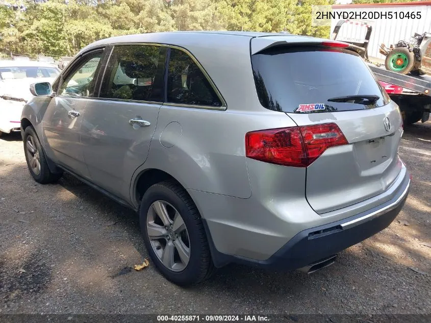 2013 Acura Mdx VIN: 2HNYD2H20DH510465 Lot: 40255871