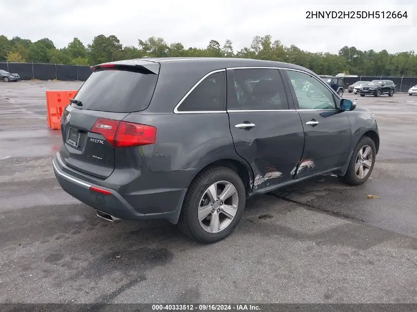 2013 Acura Mdx VIN: 2HNYD2H25DH512664 Lot: 40333512