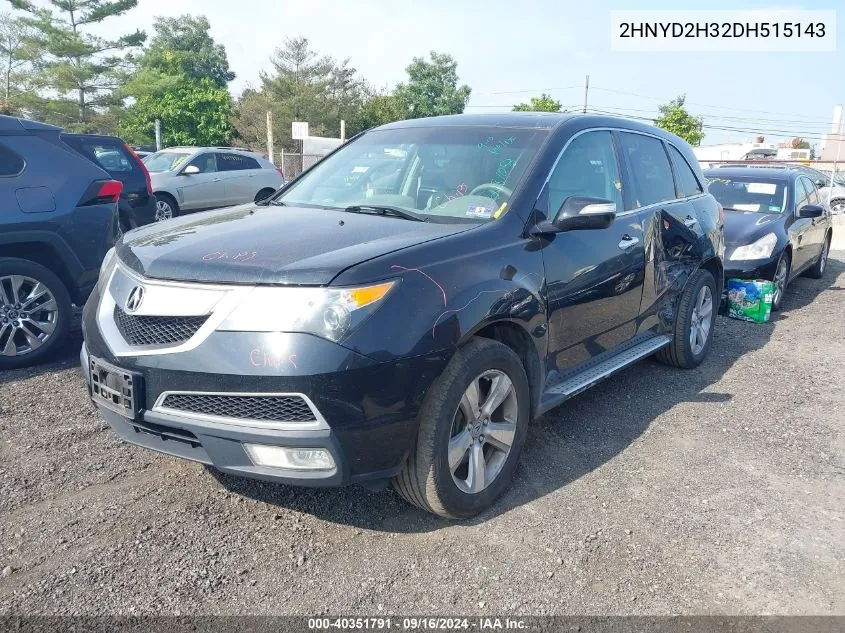 2013 Acura Mdx Technology VIN: 2HNYD2H32DH515143 Lot: 40351791