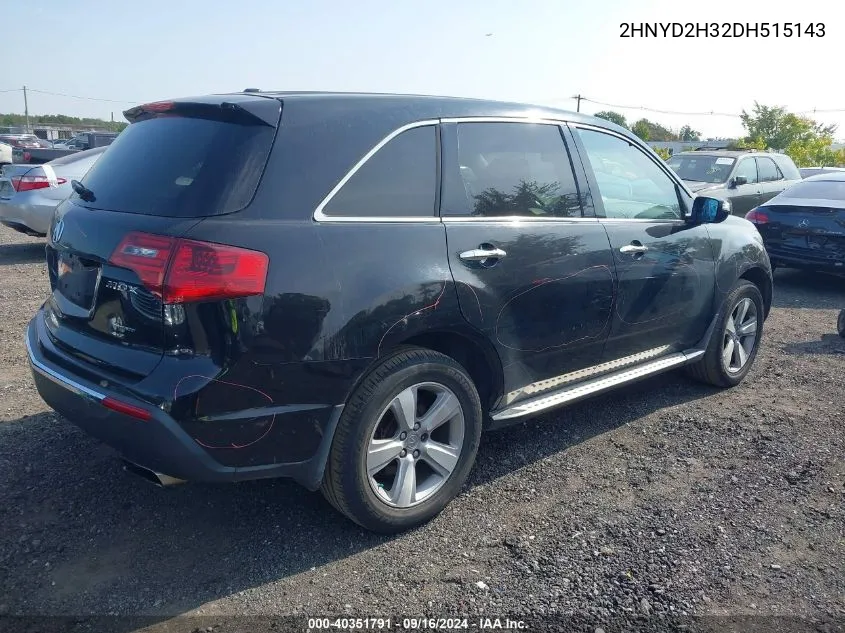 2013 Acura Mdx Technology VIN: 2HNYD2H32DH515143 Lot: 40351791