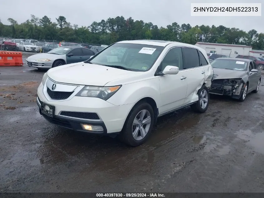 2013 Acura Mdx VIN: 2HNYD2H24DH522313 Lot: 40397830