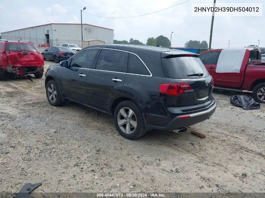 2013 Acura Mdx Technology Package VIN: 2HNYD2H39DH504012 Lot: 40447872