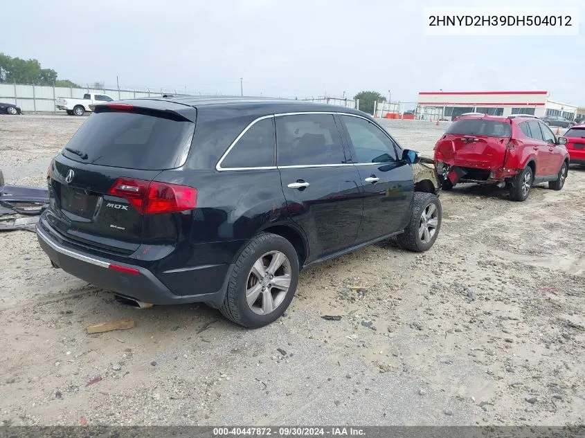 2013 Acura Mdx Technology Package VIN: 2HNYD2H39DH504012 Lot: 40447872