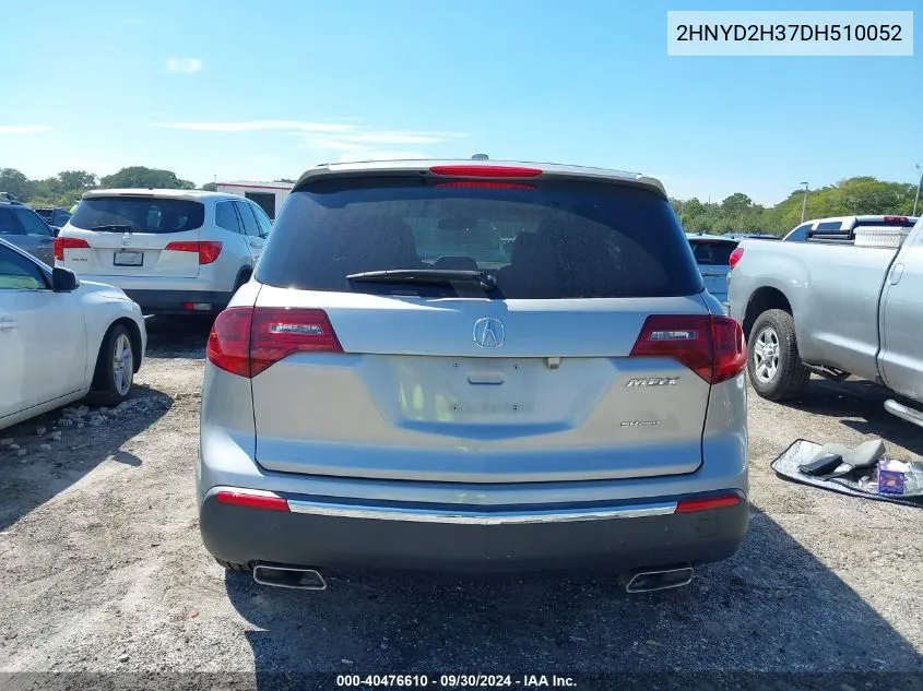 2013 Acura Mdx Technology VIN: 2HNYD2H37DH510052 Lot: 40476610