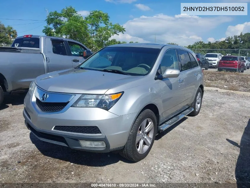 2013 Acura Mdx Technology VIN: 2HNYD2H37DH510052 Lot: 40476610