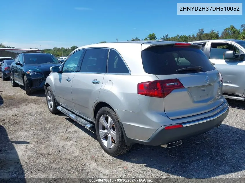 2013 Acura Mdx Technology VIN: 2HNYD2H37DH510052 Lot: 40476610