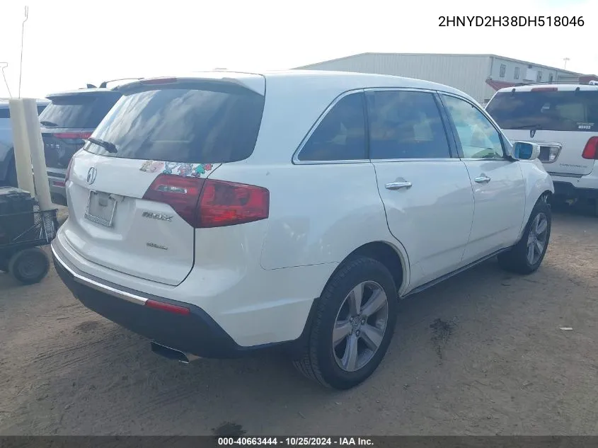 2013 Acura Mdx Technology Package VIN: 2HNYD2H38DH518046 Lot: 40663444