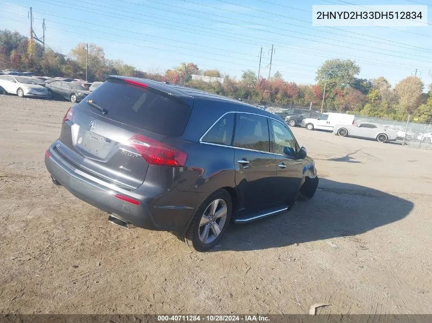 2013 Acura Mdx Technology Package VIN: 2HNYD2H33DH512834 Lot: 40711284