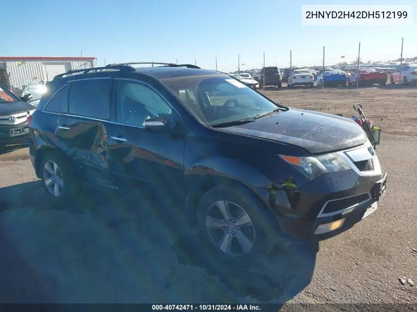 2013 Acura Mdx Technology Package VIN: 2HNYD2H42DH512199 Lot: 40742471