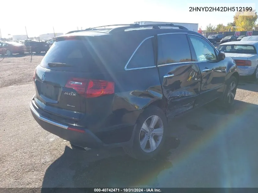 2013 Acura Mdx Technology Package VIN: 2HNYD2H42DH512199 Lot: 40742471