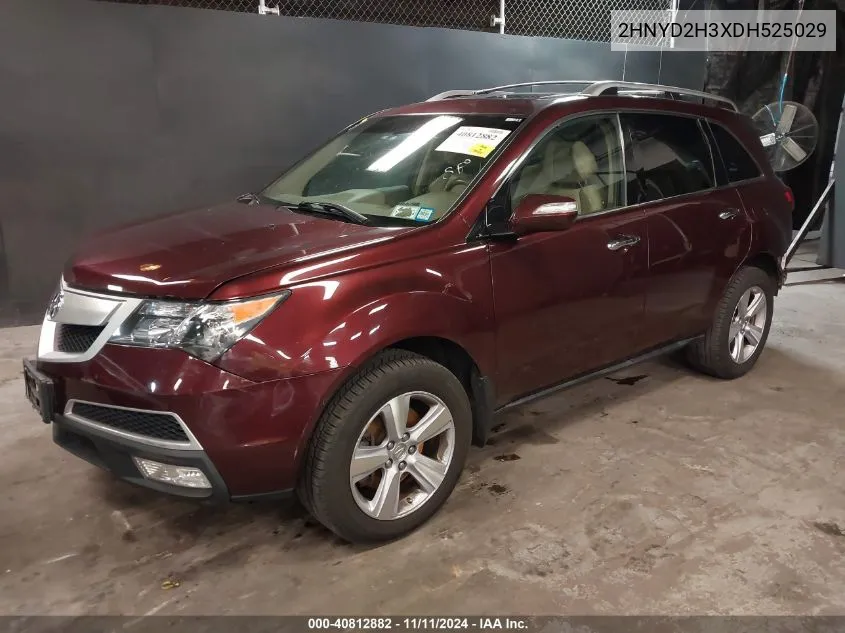 2013 Acura Mdx Technology Package VIN: 2HNYD2H3XDH525029 Lot: 40812882