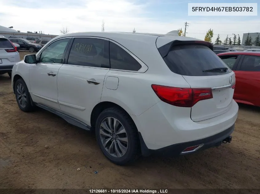 2014 Acura Mdx VIN: 5FRYD4H67EB503782 Lot: 12126681