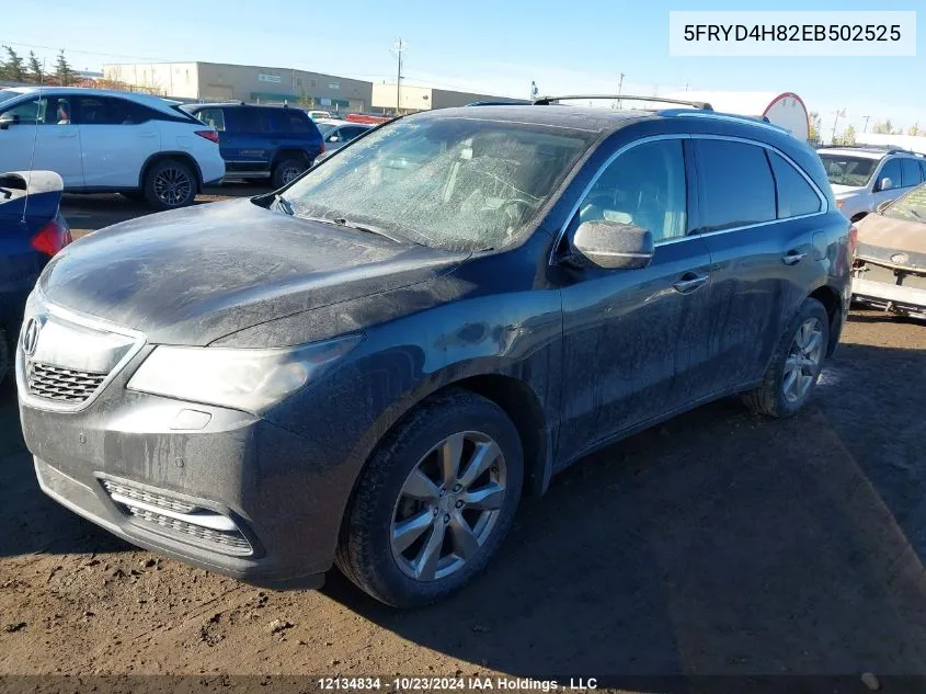 2014 Acura Mdx VIN: 5FRYD4H82EB502525 Lot: 12134834