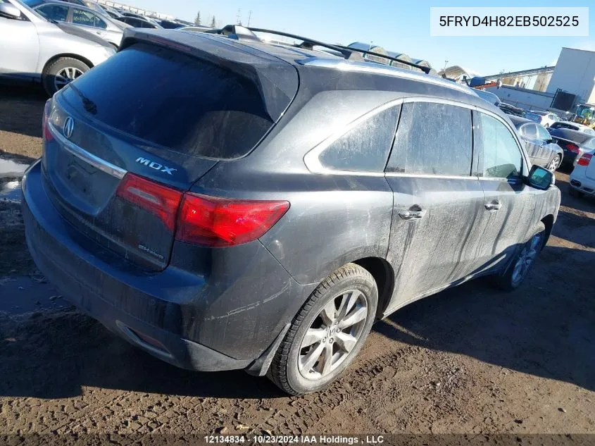 2014 Acura Mdx VIN: 5FRYD4H82EB502525 Lot: 12134834