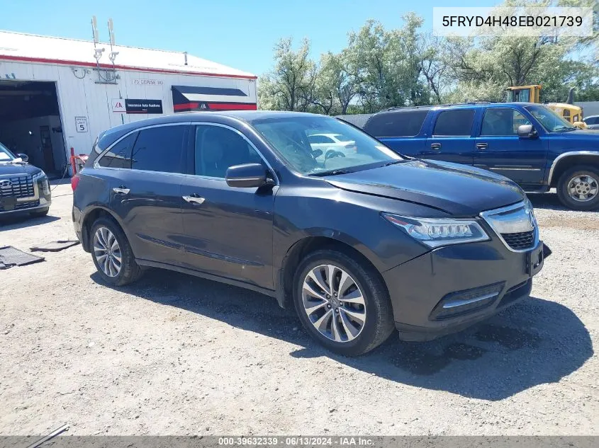 2014 Acura Mdx Technology Package VIN: 5FRYD4H48EB021739 Lot: 39632339